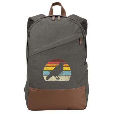Crow Vintage Raven Gothic Retro Bird Lover Cotton Canvas Backpack