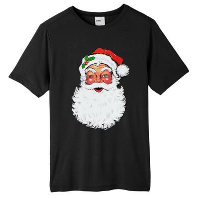 Cool Vintage Retro Christmas Santa Claus Face Funny Gift Tall Fusion ChromaSoft Performance T-Shirt