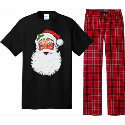 Cool Vintage Retro Christmas Santa Claus Face Funny Gift Pajama Set