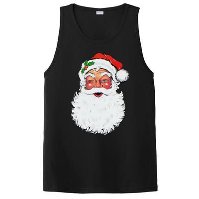 Cool Vintage Retro Christmas Santa Claus Face Funny Gift PosiCharge Competitor Tank