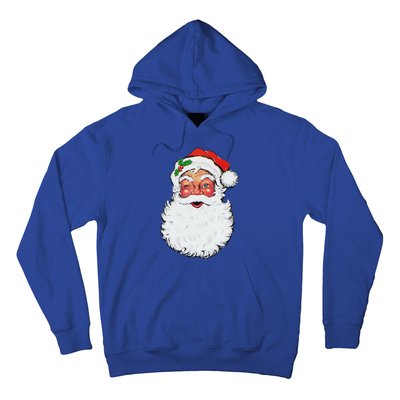 Cool Vintage Retro Christmas Santa Claus Face Funny Gift Hoodie