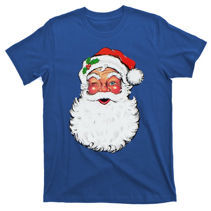 Cool Vintage Retro Christmas Santa Claus Face Funny Gift T-Shirt