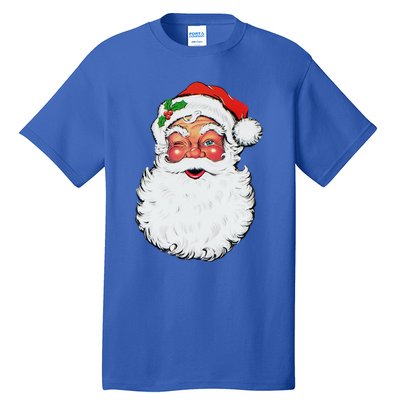 Cool Vintage Retro Christmas Santa Claus Face Funny Gift Tall T-Shirt