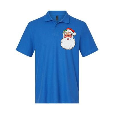 Cool Vintage Retro Christmas Santa Claus Face Funny Gift Softstyle Adult Sport Polo