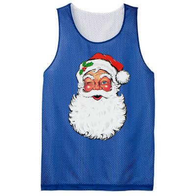 Cool Vintage Retro Christmas Santa Claus Face Funny Gift Mesh Reversible Basketball Jersey Tank