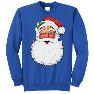 Cool Vintage Retro Christmas Santa Claus Face Funny Gift Tall Sweatshirt