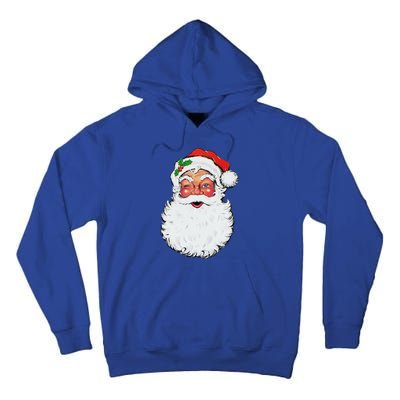 Cool Vintage Retro Christmas Santa Claus Face Funny Gift Tall Hoodie