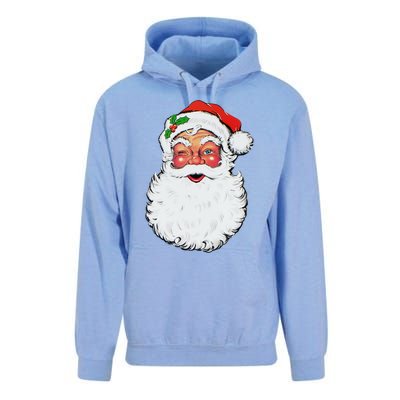 Cool Vintage Retro Christmas Santa Claus Face Funny Gift Unisex Surf Hoodie