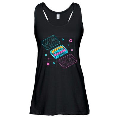 Cassettes Vaporwave Retrowave Synthwave Retro Vintage Ladies Essential Flowy Tank