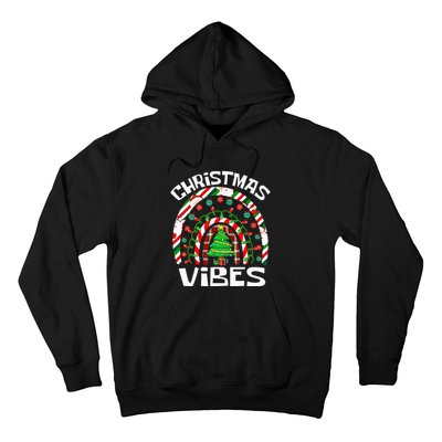 CHRISTMAS VIBES Rainbow Funny Xmas Pajama Hoodie