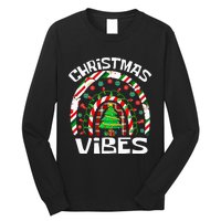 CHRISTMAS VIBES Rainbow Funny Xmas Pajama Long Sleeve Shirt