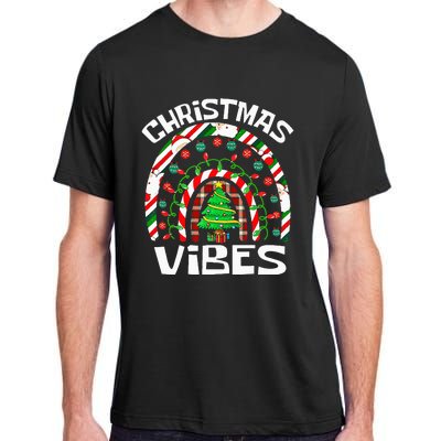 CHRISTMAS VIBES Rainbow Funny Xmas Pajama Adult ChromaSoft Performance T-Shirt