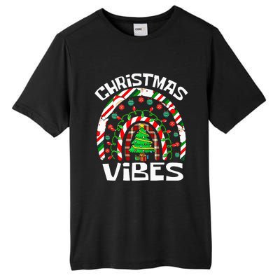 CHRISTMAS VIBES Rainbow Funny Xmas Pajama Tall Fusion ChromaSoft Performance T-Shirt