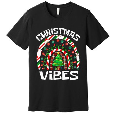 CHRISTMAS VIBES Rainbow Funny Xmas Pajama Premium T-Shirt