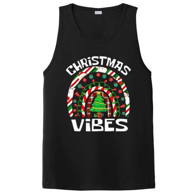 CHRISTMAS VIBES Rainbow Funny Xmas Pajama PosiCharge Competitor Tank