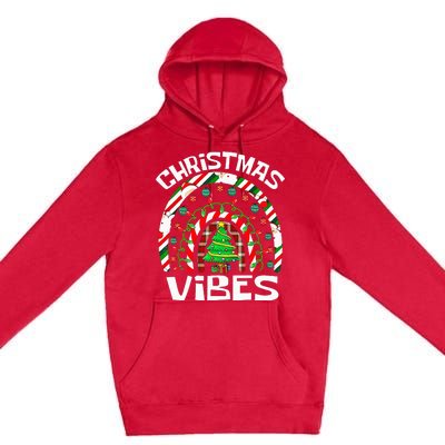 CHRISTMAS VIBES Rainbow Funny Xmas Pajama Premium Pullover Hoodie