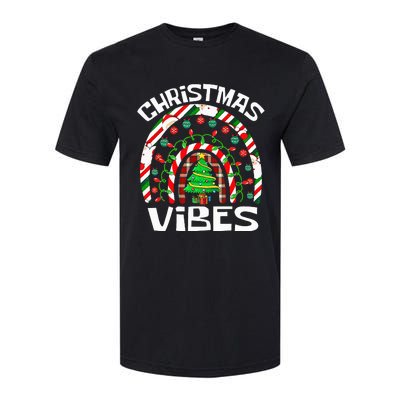 CHRISTMAS VIBES Rainbow Funny Xmas Pajama Softstyle CVC T-Shirt