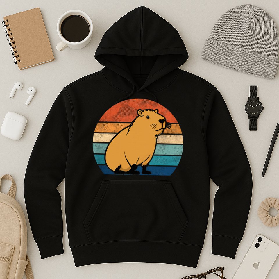 Capybara Vintage Rodent Funny Capybara Hoodie