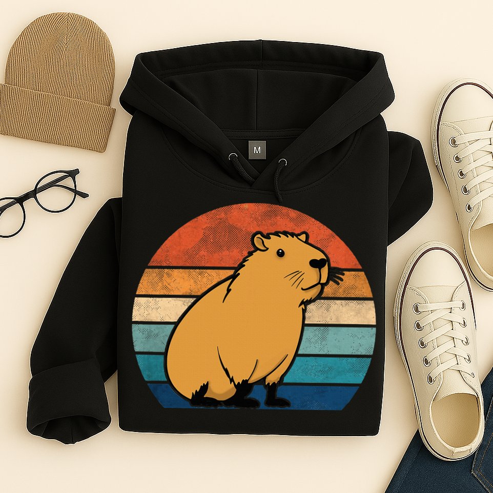 Capybara Vintage Rodent Funny Capybara Hoodie