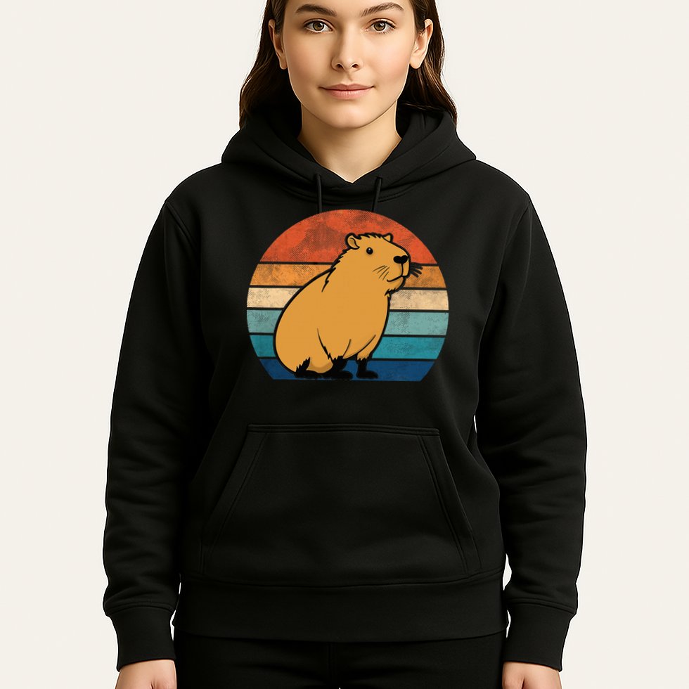 Capybara Vintage Rodent Funny Capybara Hoodie