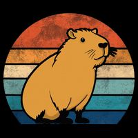Capybara Vintage Rodent Funny Capybara Bucket Hat