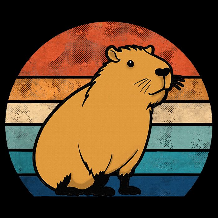 Capybara Vintage Rodent Funny Capybara Bucket Hat