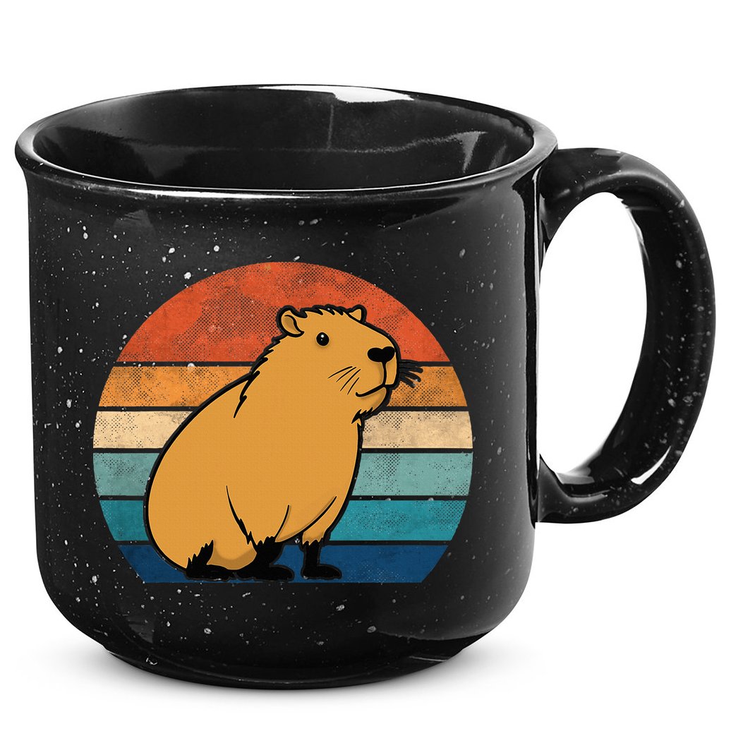 Capybara Vintage Rodent Funny Capybara 15oz Campfire Ceramic Mug
