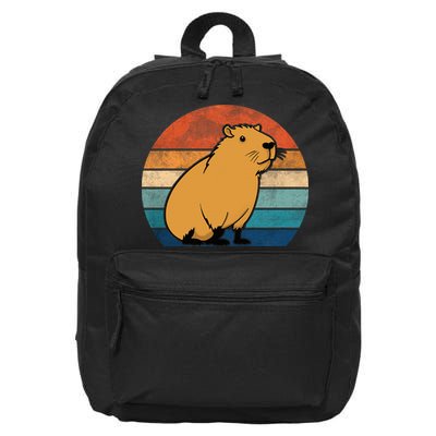 Capybara Vintage Rodent Funny Capybara 16 in Basic Backpack