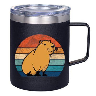 Capybara Vintage Rodent Funny Capybara 12oz Stainless Steel Coffee Mug