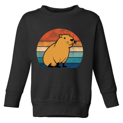Capybara Vintage Rodent Funny Capybara Toddler Sweatshirt