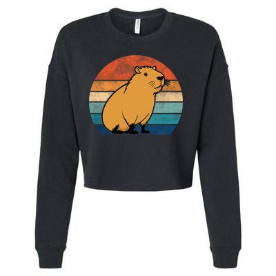 Capybara Vintage Rodent Funny Capybara Cropped Pullover Crew