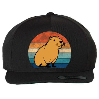 Capybara Vintage Rodent Funny Capybara Wool Snapback Cap