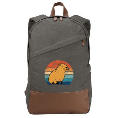 Capybara Vintage Rodent Funny Capybara Cotton Canvas Backpack