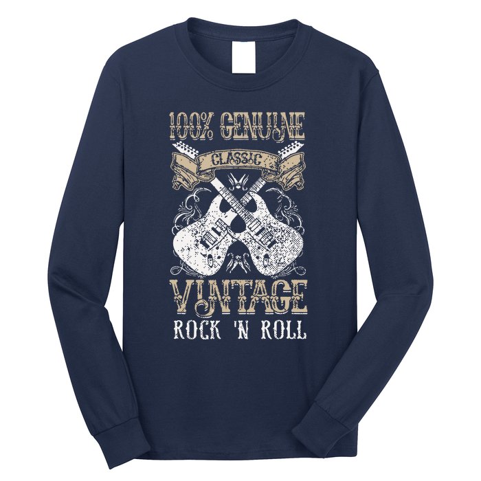 Classic Vintage Rock N Roll Music Guitars Gift Long Sleeve Shirt