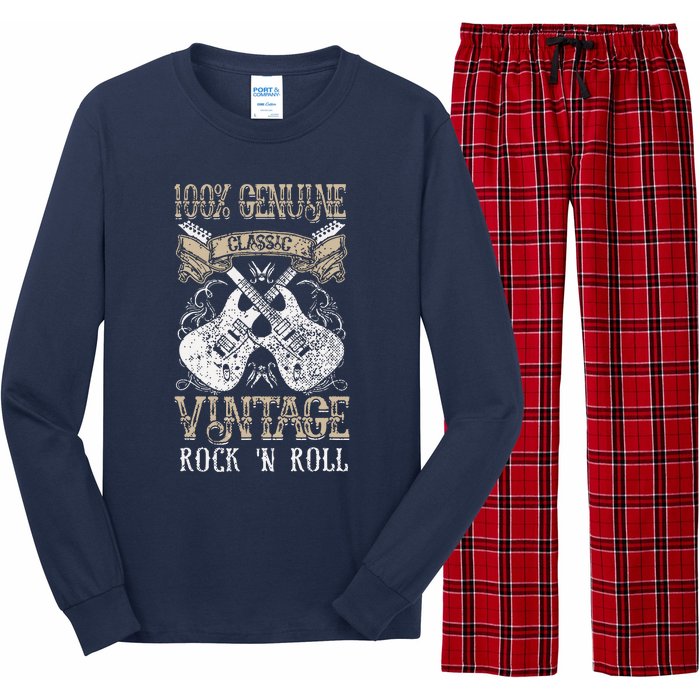 Classic Vintage Rock N Roll Music Guitars Gift Long Sleeve Pajama Set