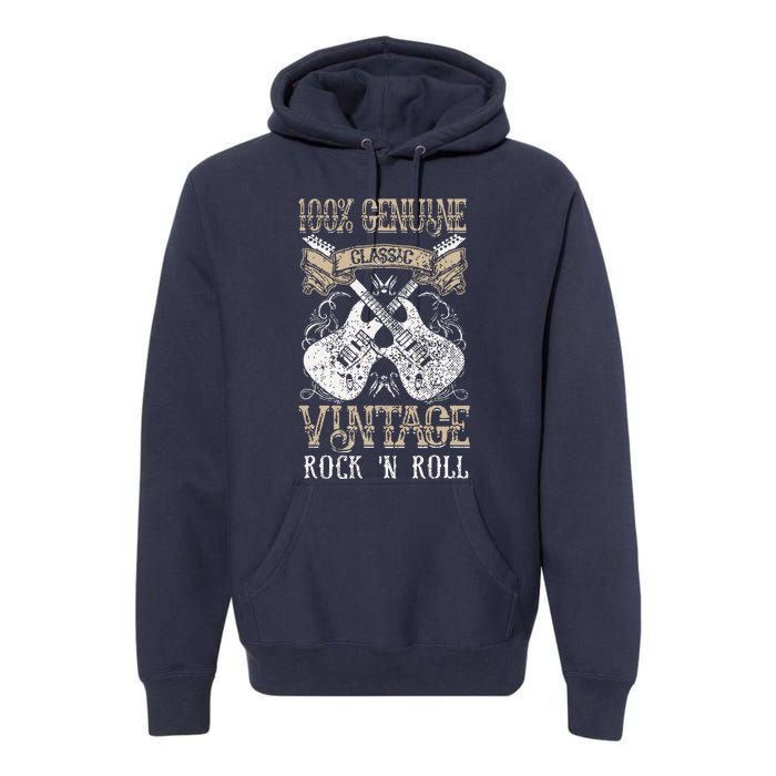 Classic Vintage Rock N Roll Music Guitars Gift Premium Hoodie