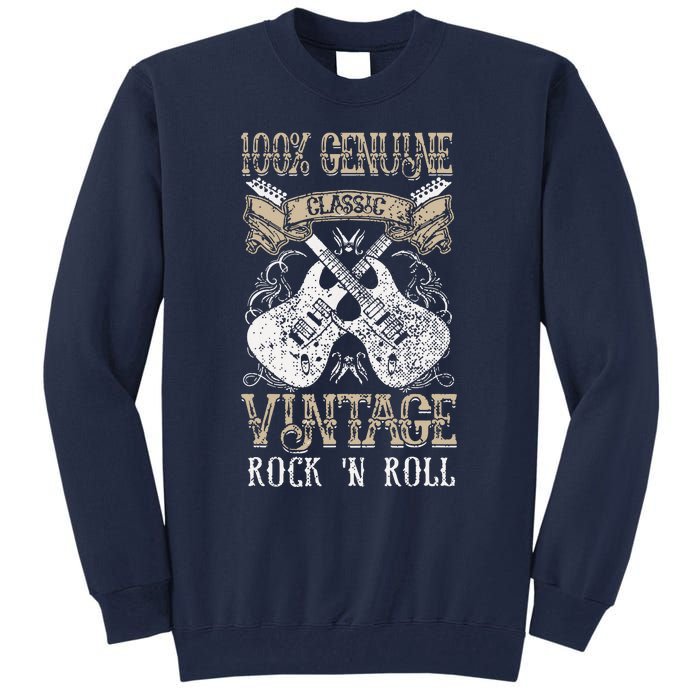 Classic Vintage Rock N Roll Music Guitars Gift Tall Sweatshirt