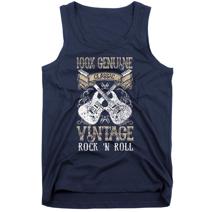 Classic Vintage Rock N Roll Music Guitars Gift Tank Top