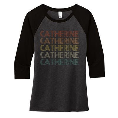 Catherine Vintage Retro Women's Tri-Blend 3/4-Sleeve Raglan Shirt