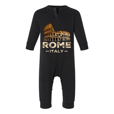 Cool Vintage Roma Italia Colosseum Souvenirs Rome Italy Infant Fleece One Piece