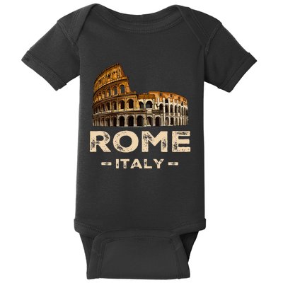 Cool Vintage Roma Italia Colosseum Souvenirs Rome Italy Baby Bodysuit