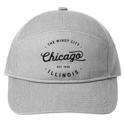 Classic Vintage Retro Chicago Illinois Windy City Usa 7-Panel Snapback Hat