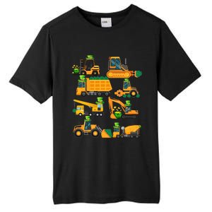 Construction Vehicle St Patricks Day Shamrock Funny Truck Gift Tall Fusion ChromaSoft Performance T-Shirt