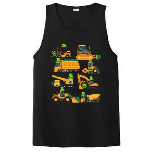 Construction Vehicle St Patricks Day Shamrock Funny Truck Gift PosiCharge Competitor Tank