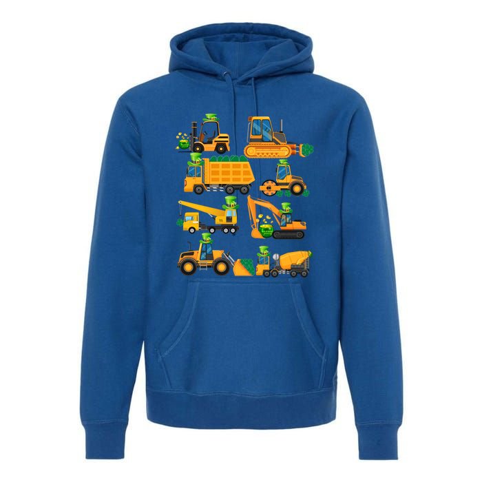 Construction Vehicle St Patricks Day Shamrock Funny Truck Gift Premium Hoodie