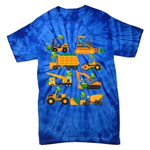 Construction Vehicle St Patricks Day Shamrock Funny Truck Gift Tie-Dye T-Shirt