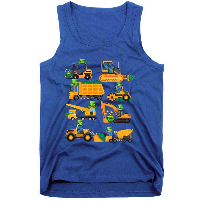 Construction Vehicle St Patricks Day Shamrock Funny Truck Gift Tank Top