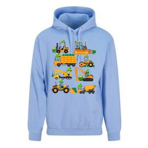 Construction Vehicle St Patricks Day Shamrock Funny Truck Gift Unisex Surf Hoodie