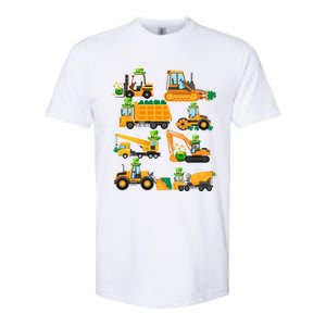 Construction Vehicle St Patricks Day Shamrock Funny Truck Gift Softstyle CVC T-Shirt