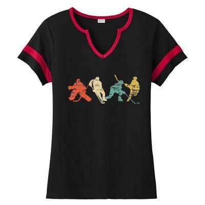 Classic Vintage Style Ice Hockey Ladies Halftime Notch Neck Tee